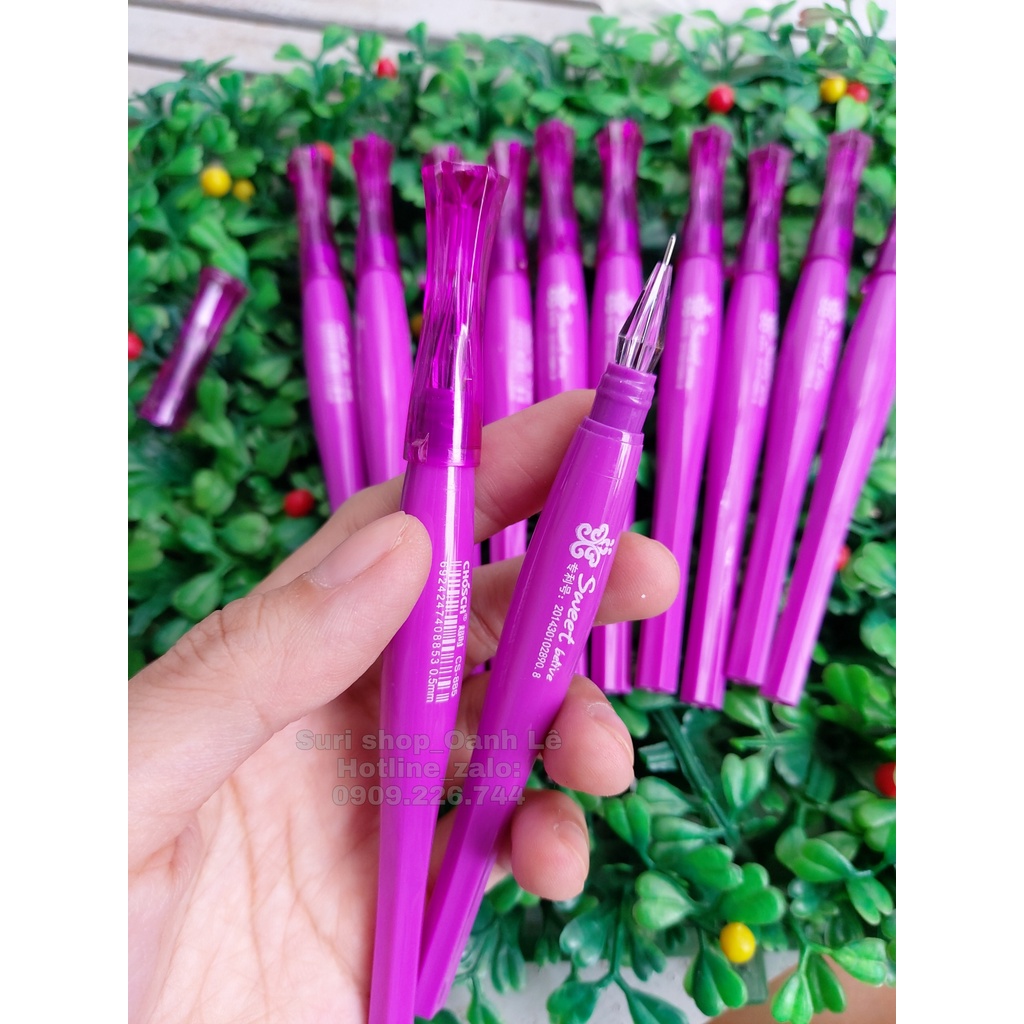 Hộp 12 Cây Viết Kim Cương Mực Tím Ngòi Siêu Đẹp 0.5mm