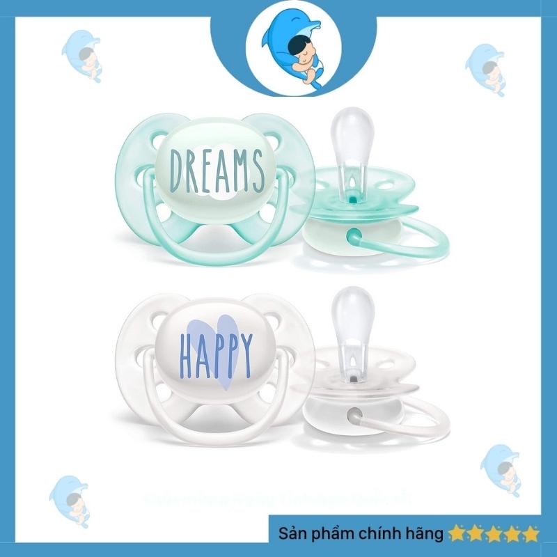 Ti Giả Ti Ngậm Chỉnh Nha Đầu Dẹt Siêu Mềm Avent Ultra Soft Chính Hãng An Toàn Cho Bé 6-18m