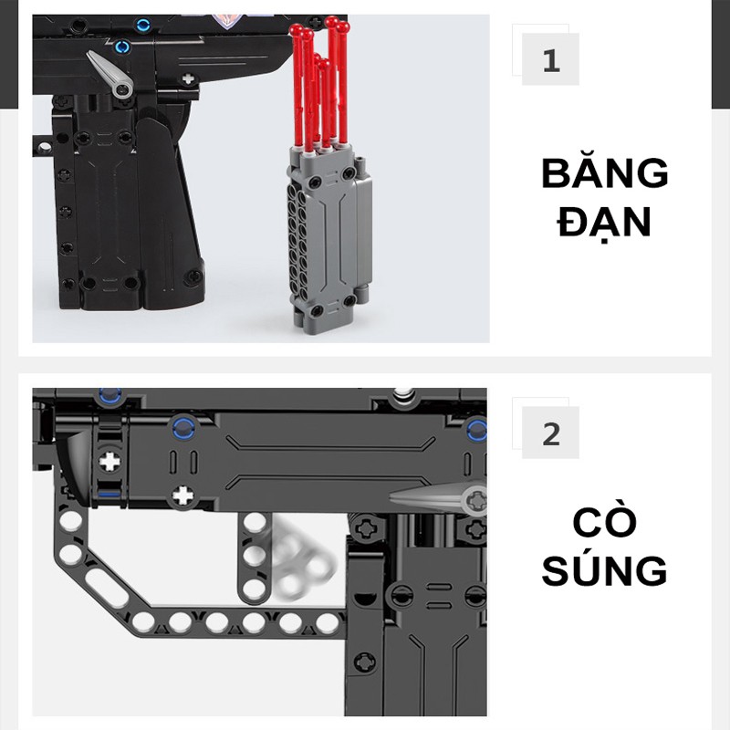 Đồ Chơi Lắp Ghép Lego, Lắp Ráp Mô Hình Súng Model C81008 Mini Uzi 359 PCS