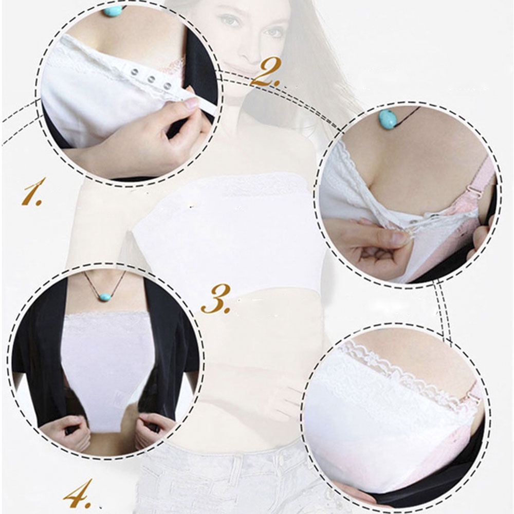 Áo Ngực Ren Trắng Đen Chống Chói Thiết Kế Đơn Giản Thời Trang Cho Nữ