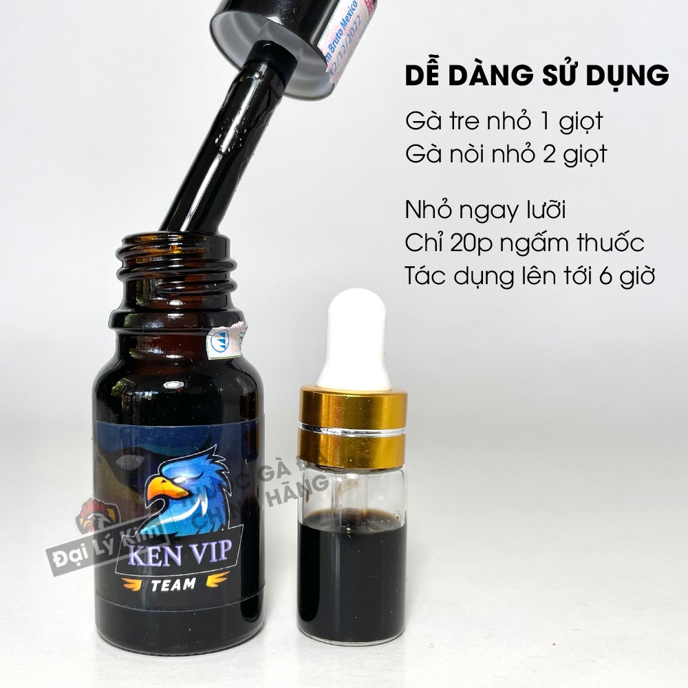 Sản phẩm hổ trợ tăng bo gà đá Ken, lọ 1cc, nhập khẩu Mexico chính hãng