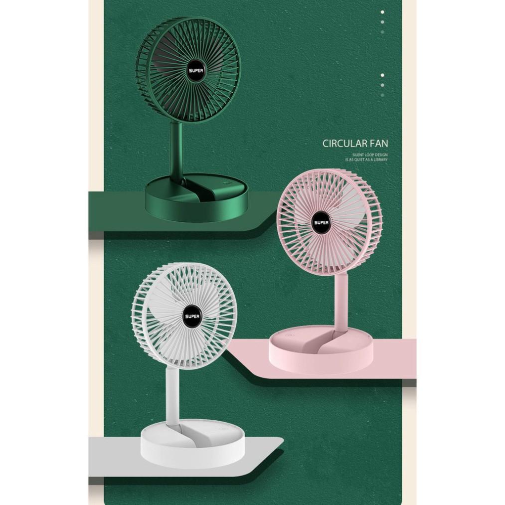 💖FREESHIP💖Quạt Tích Điện Cầm Tay Mini Để Bàn Gấp Tròn Siêu Gọn 3 Chế Độ Gió Siêu Mạnh Pin Chạy 6-8 Giờ Mẫu Mới 2021