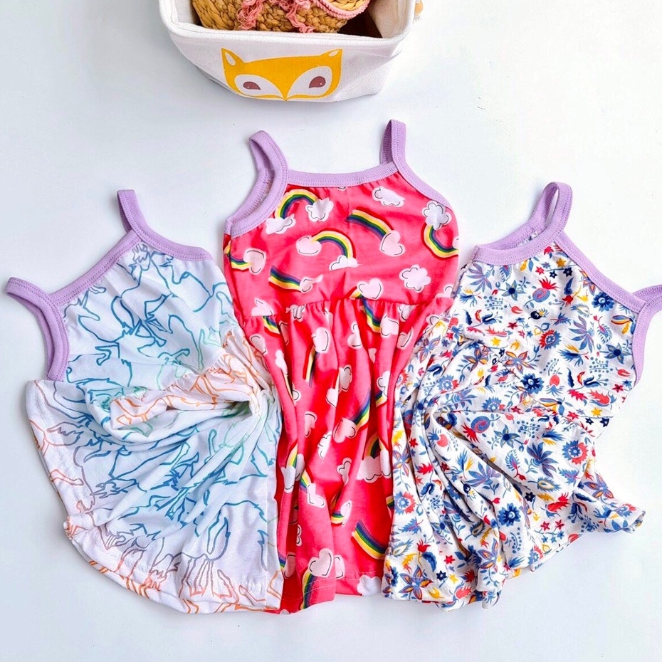 Combo 5 Váy hai 2 dây cho bé gái mùa hè (mẫu ngẫu nhiên) size 1 - 5 tuổi MINTSCLOSET Mint's Closet - GV0060