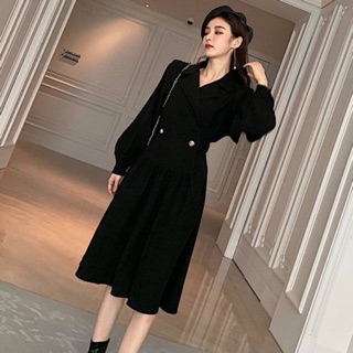 Váy cổ chéo xoè dài cá tính
