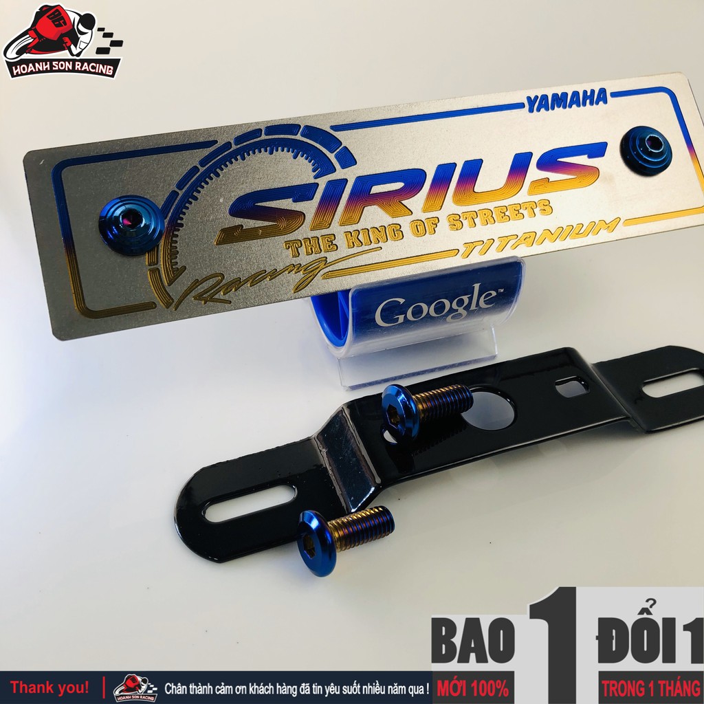 Bảng tên titan SIRUS, titan 100% dùng cho các đời xe sirus TẶNG pát gắn bảng tên xe sirus và ốc gắn bảng tên titan 6ll2.