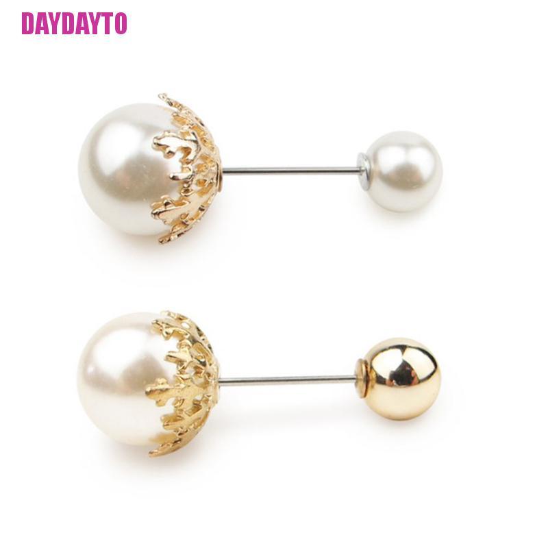 1 Ghim Cài Áo / Khăn Choàng / Cardigan Hai Đầu Đính Ngọc Trai Cỡ Lớn