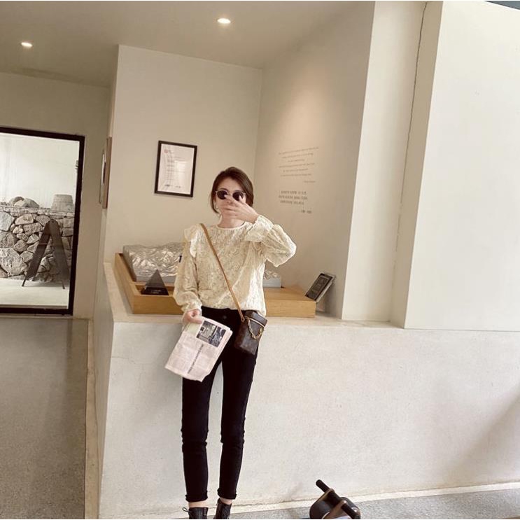 Áo Sơ Mi Nữ Tay Dài Ống Loe Ngọt Ngào Hợp Thời Trang