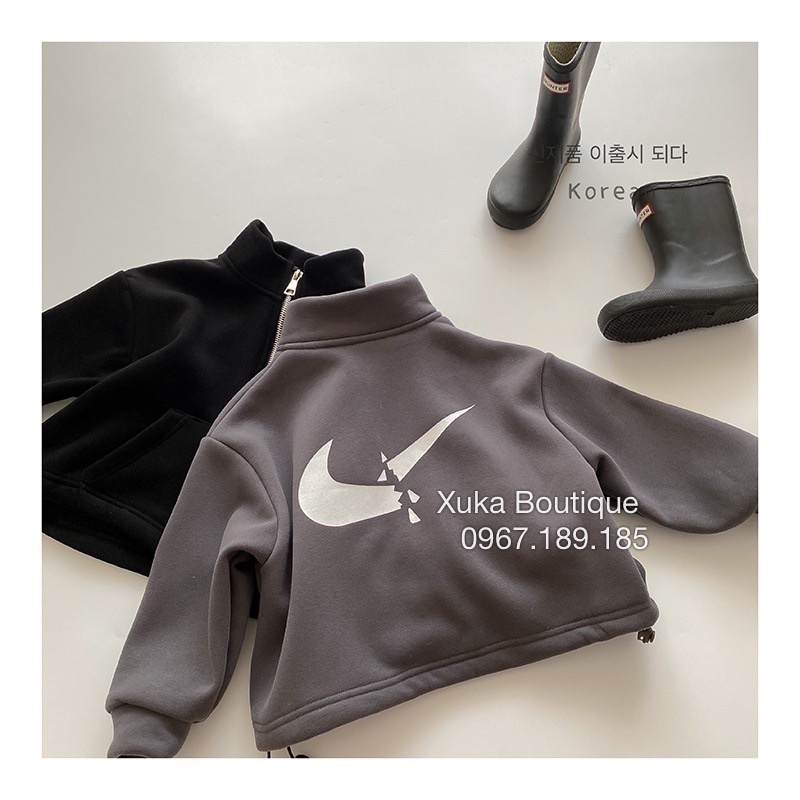 Áo Khoác Nỉ Cao Cấp Cho Bé - Lót Lông Siêu Ấm Style Hàn Quốc