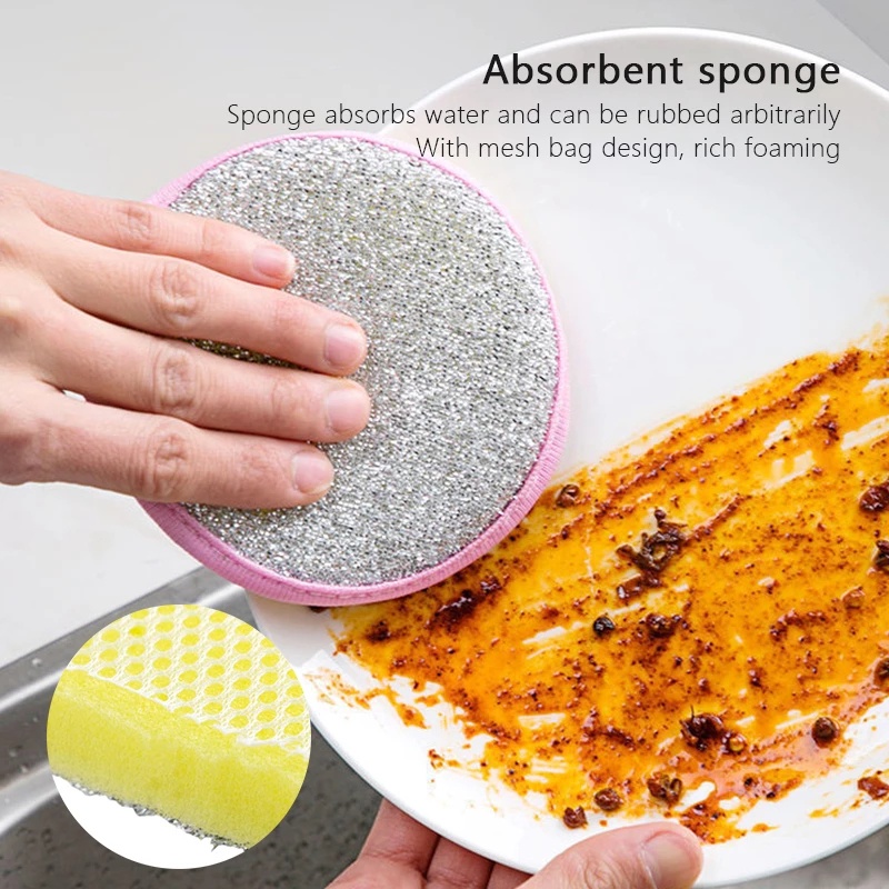 1 Miếng Vải Lưới Hai Mặt Dùng Lau Chén Dĩa Tiện Dụng