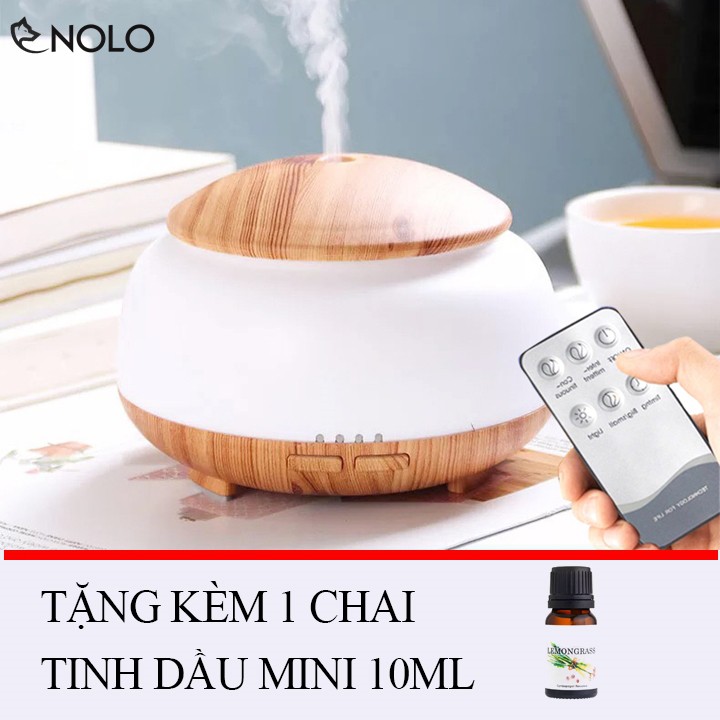 Máy Phun Sương Khuếch Tán Tinh Dầu Nagomi Tích Hợp Đèn Led Chuyển Màu Kèm Remote Điều Khiển Từ Xa Tặng Lọ Tinh Dầu 10ml