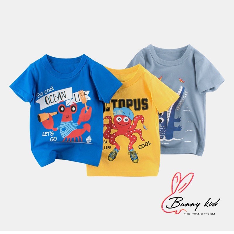 Áo bé trai 27KIDS áo thun cho bé in hình vui nhộn chất cotton