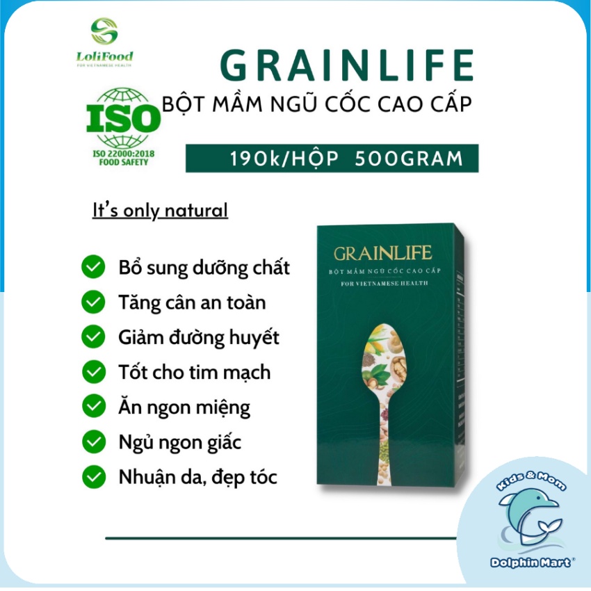 Lolifood - Bột mầm ngũ cốc cao cấp Grainlife, ngũ cốc Lolifood - Hũ 500g