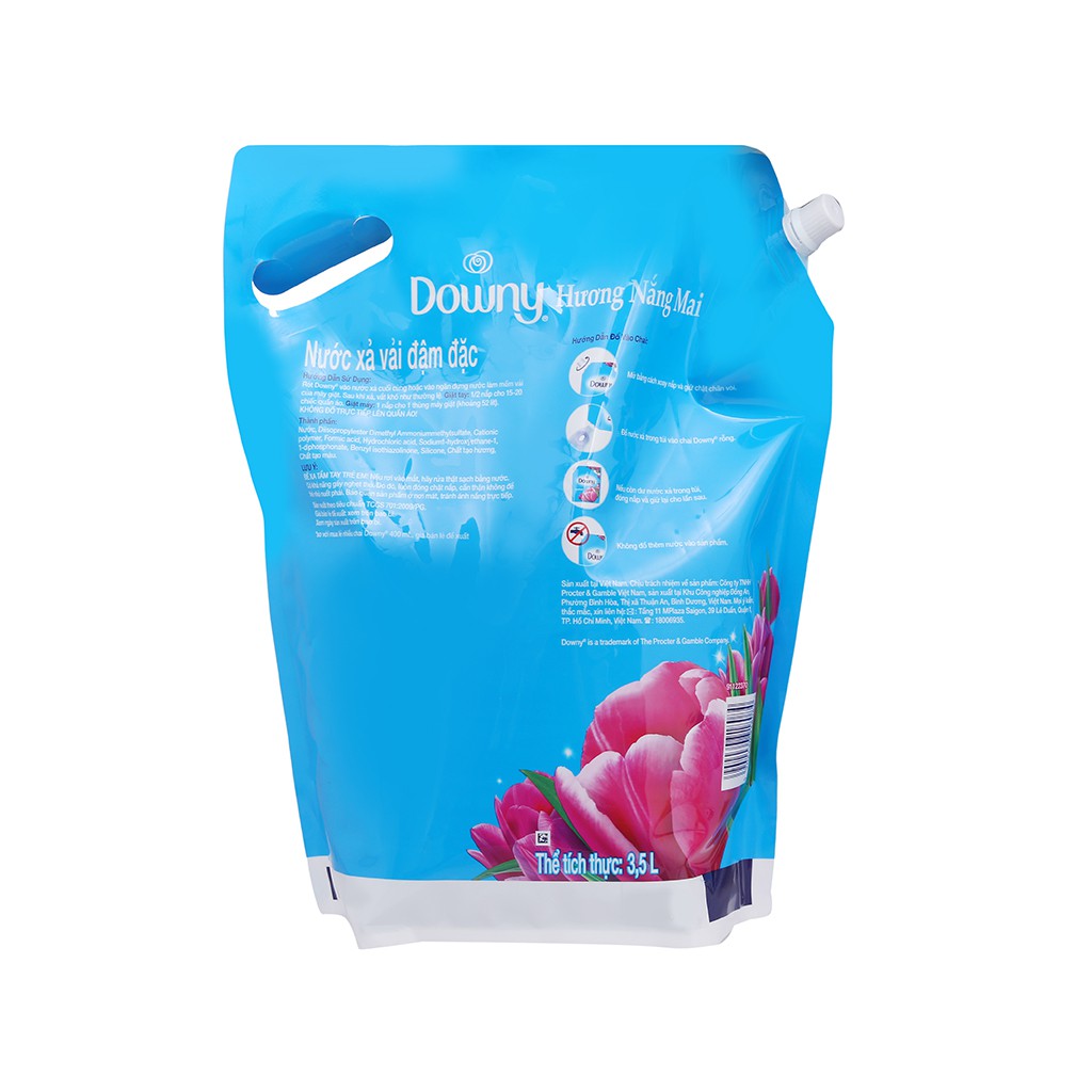 Nước xả vải Downy hương nắng mai túi 3.5 lít