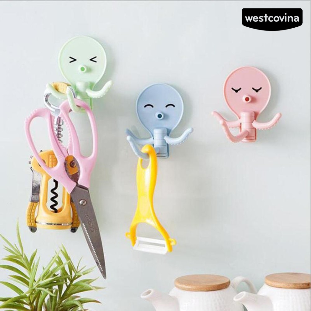 Móc treo đồ dán tường hình bạch tuộc dễ thương