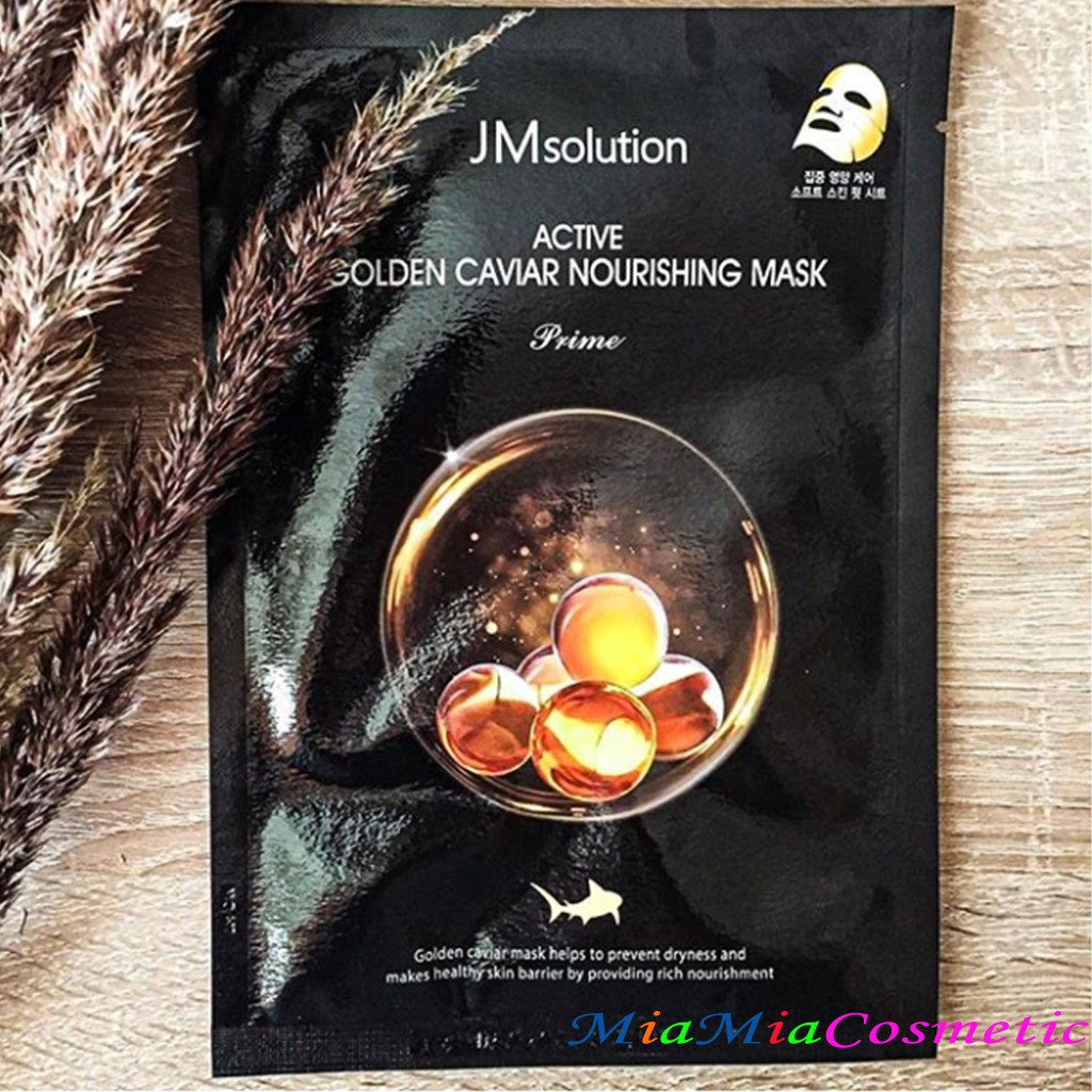 Mặt Nạ Trứng Cá Vàng JM Solution Active Golden Caviar Nourishing Mask Prime 30ml Dưỡng Da Mềm Mịn Săn Chắc (miếng lẻ)