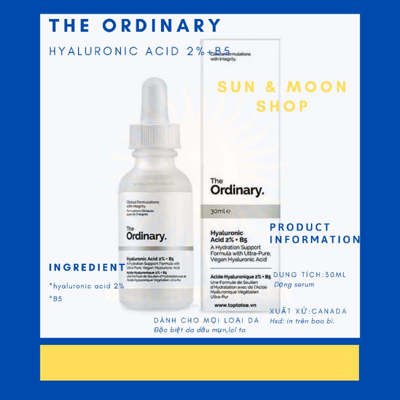 [Có Bill] Serum HA 2%+B5 The Ordinary Serum cấp nước phục hồi da