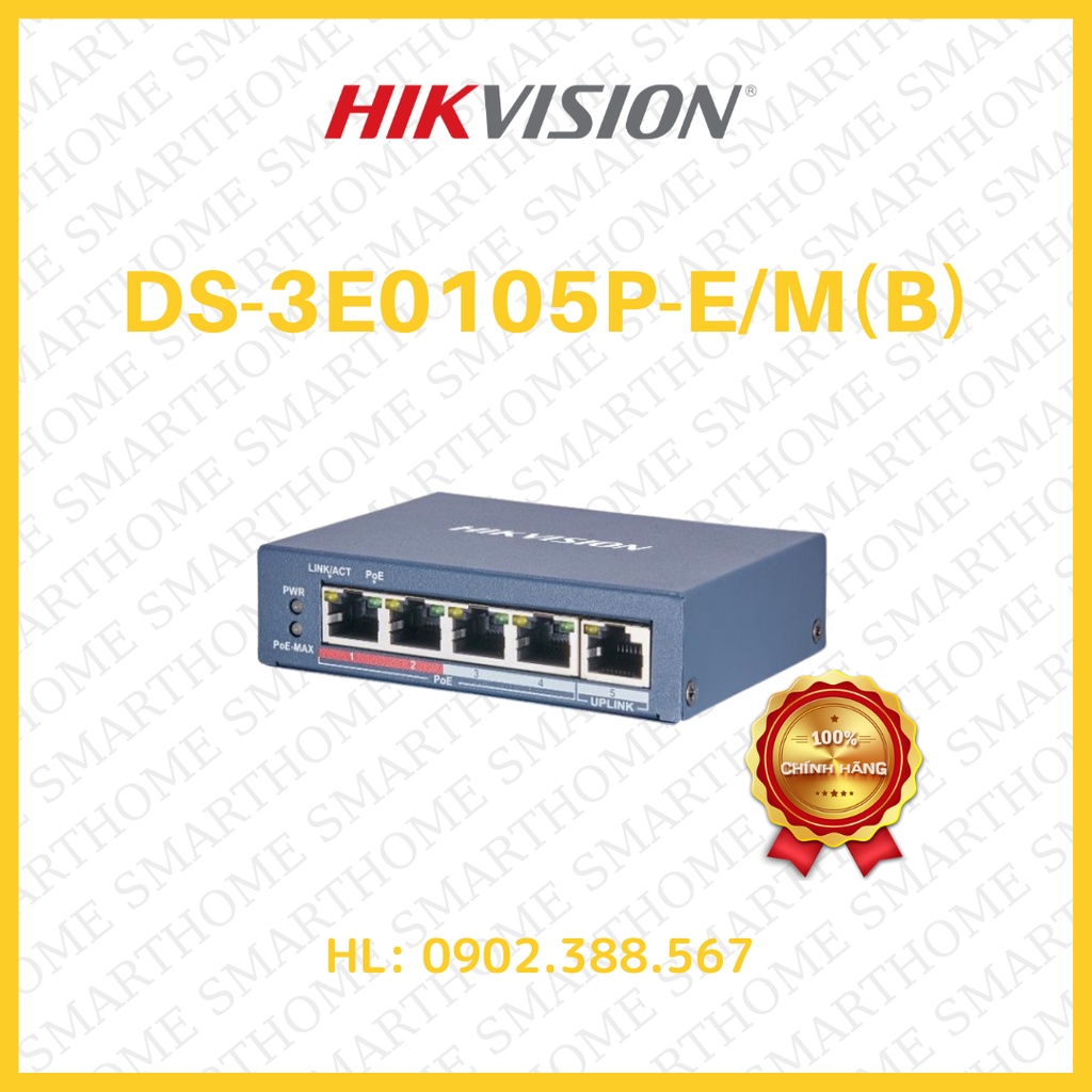 4-port 10/100Mbps PoE Switch HIKVISION DS-3E0105P-E/M(B)