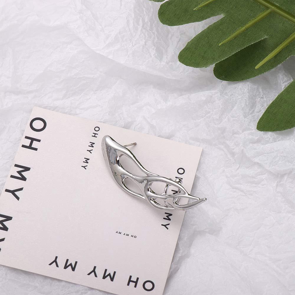 Khuyên Kẹp Vành Tai Hình Ngọn Lửa Phong Cách Gothic|Khuyên Tai Kim Loại Phong Cách Trừu Tượng Cá Tính