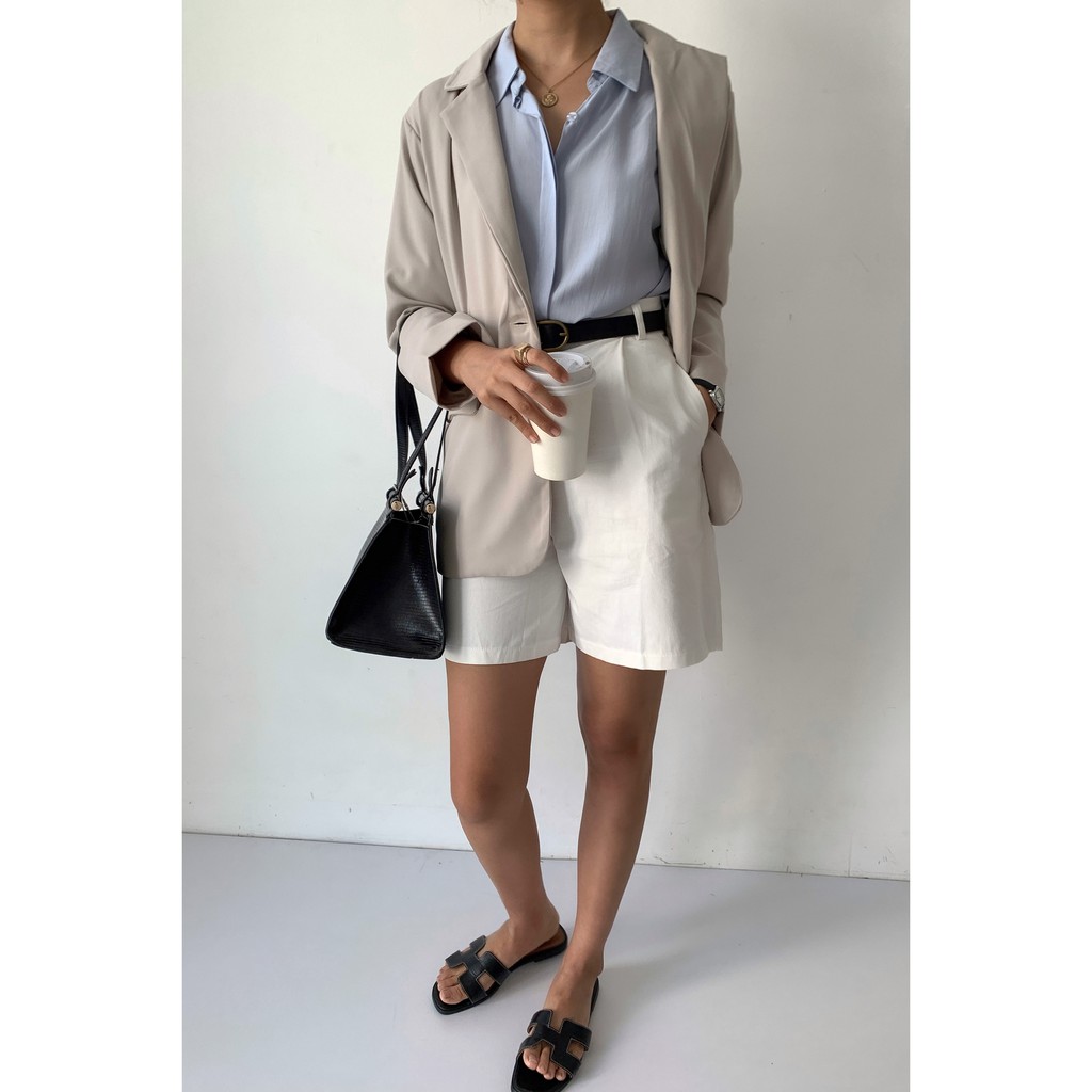 Áo Blazer Nữ Mocha Crème | HQ3272 | Lana Official