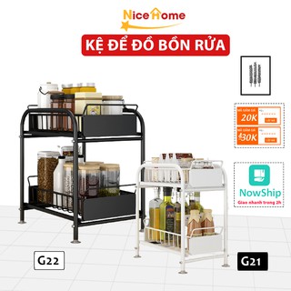 [Mã G] Kệ gia vị 2 tầng NICEHOME thiết kế trượt độc đáo thông minh, kệ để đồ gầm bếp 2 tầng đa năng tiện lợi