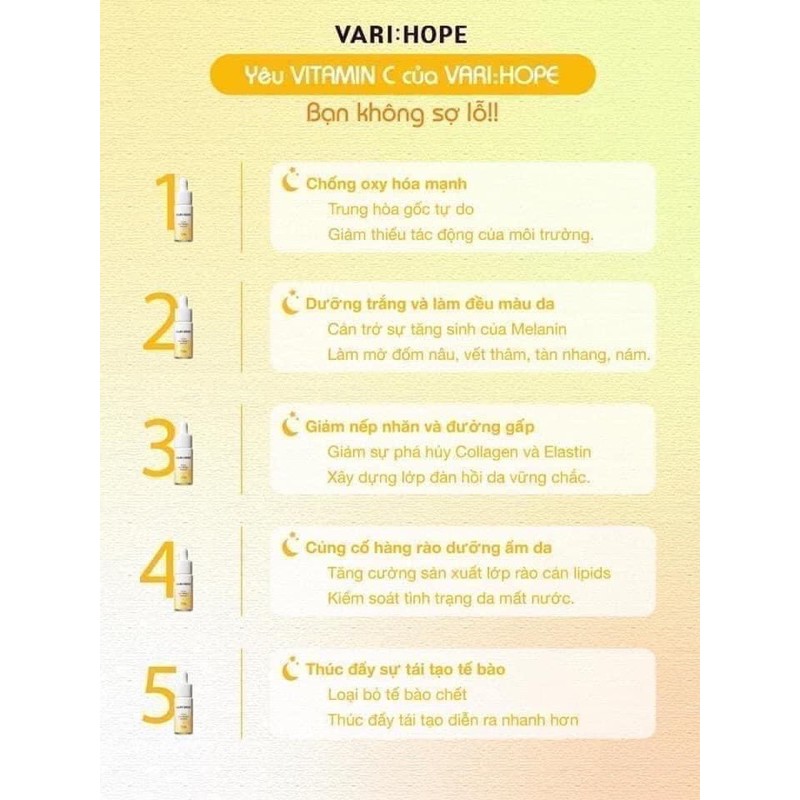 [Mã 44FMCGSALE1 giảm 10% đơn 250K] Serum Dưỡng Trắng 8 Ngày Vari Hope 8 days Pure Vitamin C Ampoule Plus (15ml)