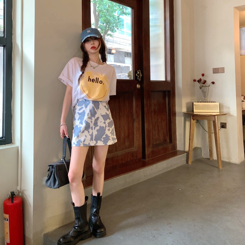 Chân Váy Chữ A Lưng Cao In Họa Tiết Xinh Xắn Dành Cho Nữ | BigBuy360 - bigbuy360.vn