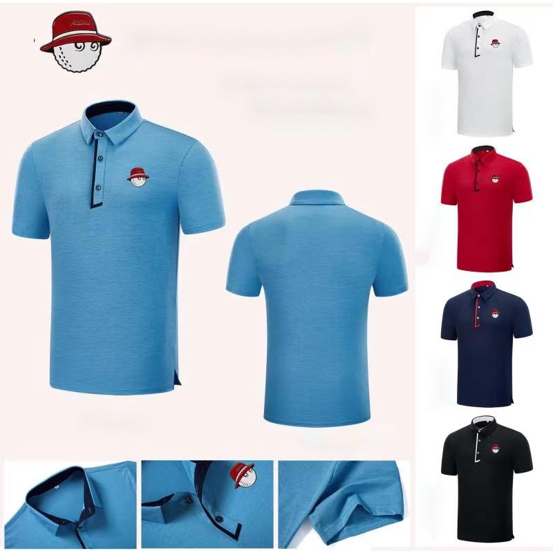 Áo Thun POLO Tay Ngắn Màu Trơn Thoáng Khí Nhanh Khô Thời Trang Mùa Hè Phong Cách Mới Cho Nam 56JH