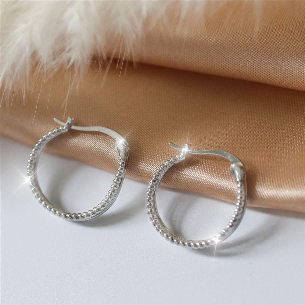 1 Đôi Bông Tai Tròn Lấp Lánh Sang Trọng
