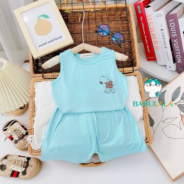 Bộ Minky Mom Ba Lỗ Bé Trai Bé Gái Thun Lạnh Đủ Màu Thoáng Mát-Đồ Bộ Cho Bé Mùa Hè 0 1 2 3 4 5 Tuổi BABULALA BL07