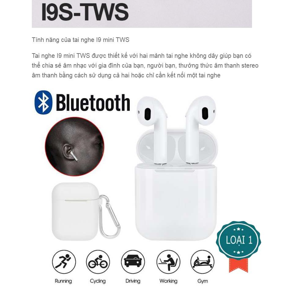 Tai Nghe Bluetooth Không Dây I9S TWS Âm Thanh Cực Hay - Tương thích cả Adnroid &amp; IOS