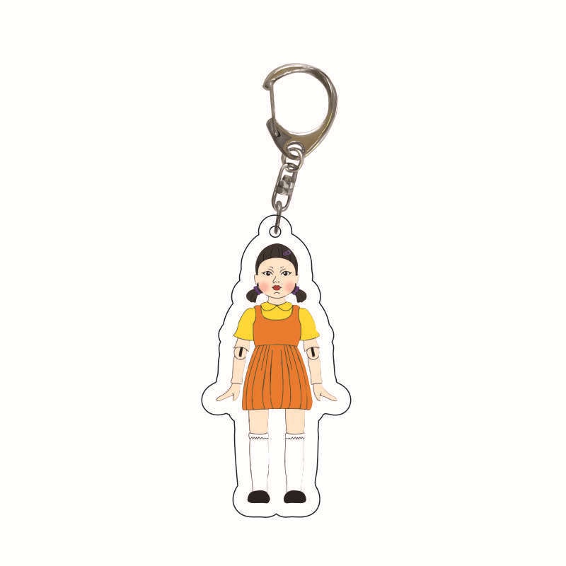 Móc khóa acrylic hình người đàn ông chơi game phong cách squid game thời trang