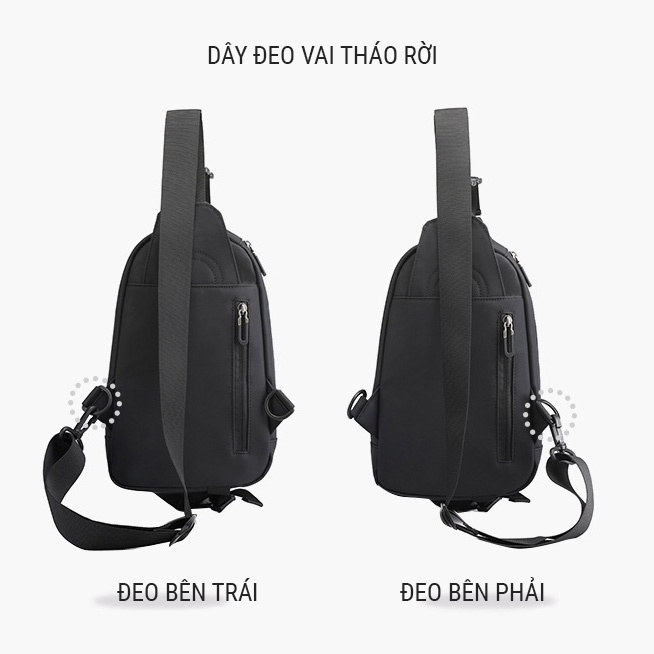 Túi đeo chéo nam dáng basic chống nước vải TPE mềm mịn TX16 HS1100 Fiiago Shop