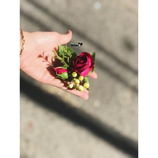 Cài áo chú rể - tone đỏ
