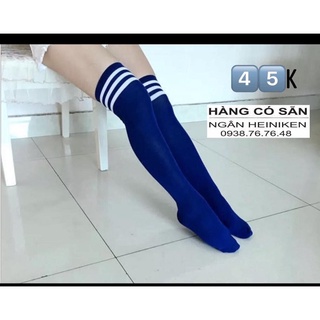 Tất đùi cổ cao có sọc