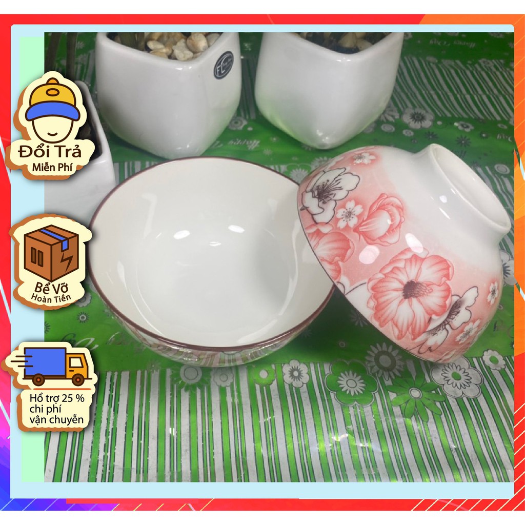 Tô bầu sứ Bát Bảo, đường kính 6" 4D03 Sản phẩm bằng sứ bền, đẹp, rẻ, Since_1977