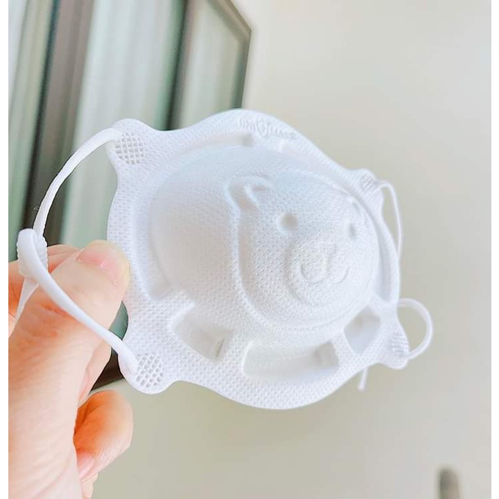 Set 3 Chiếc khẩu trang trẻ em hình Gấu 3D ( Uni Mask / Mio Mask ) kháng khuẩn chống bụi mịn theo tiêu chuẩn Nhật Bản