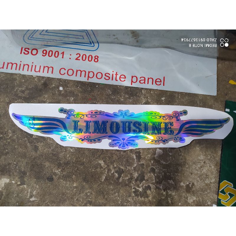 Tem chữ Limousine, chữ vạn dặm bình an lấp lánh bảy màu decal dán trang trí xe ô tô, xe tải, xe ben