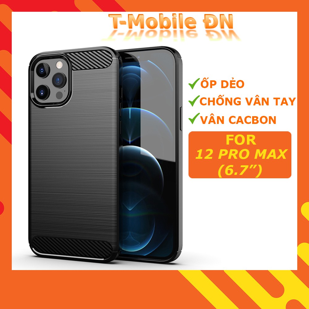 Ốp lưng iPhone 12 / 12 Mini / 12 Pro / 12 Pro Max 🔥 𝐅𝐑𝐄𝐄 𝐒𝐇𝐈𝐏 🔥 Ốp Cacbon phay xước chống sốc chống vân tay