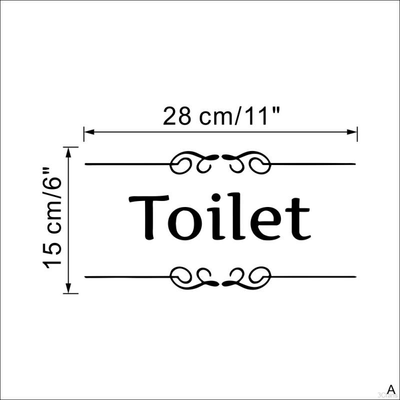 Miếng dán tường in chữ Toilet dùng trang trí nhà tắm/nhà vệ sinh