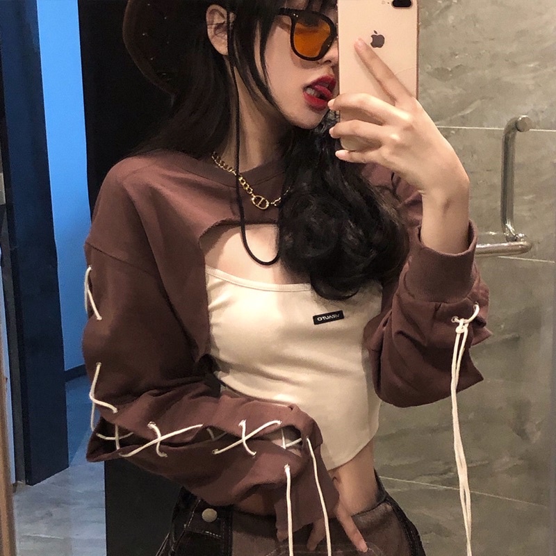 Set Áo Dây+Dài Tay Ulzzang Đan Chéo Cá Tính🏷Bảng size và ảnh thật ở cuối