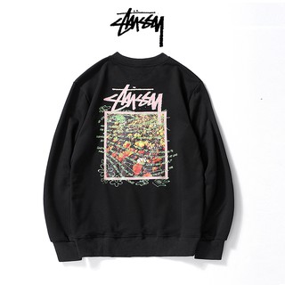 Stussy Áo Sweater In Chữ Phong Cách Retro Cá Tính