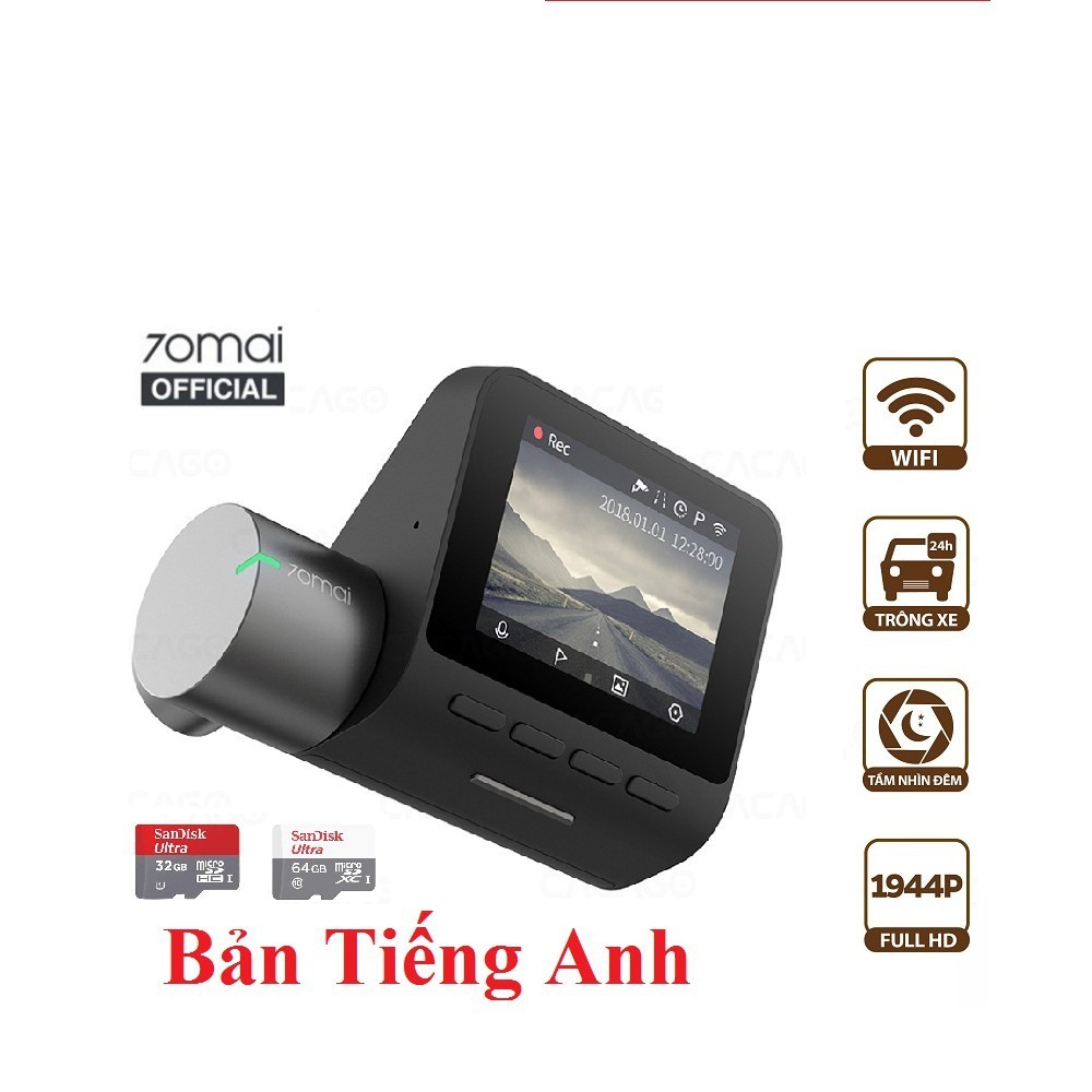 [BẢN QUỐC TẾ] Camera hành trình Xiao  mi 70mai Pro có kèm màn hình hiển thị