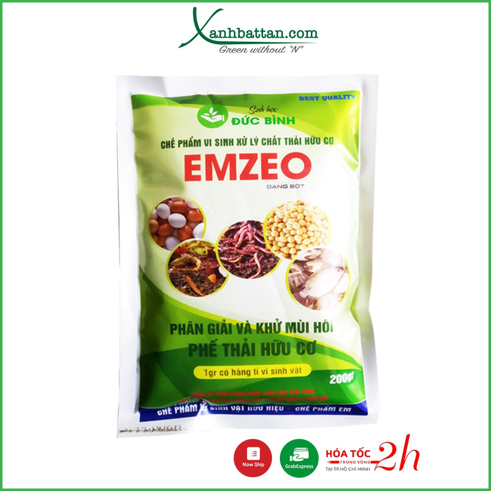 Emzeo Khử Mùi Hôi Phân Cá, Ủ Đậu Tương Và Rác Thải Sinh Hoạt Gói 200 Gram