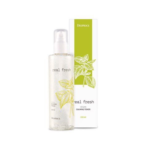 Nước Cân Bằng Dưỡng Ẩm Chiết Xuất Thảo Mộc DEOPROCE Real Fresh Vegan Calming Toner 210ml