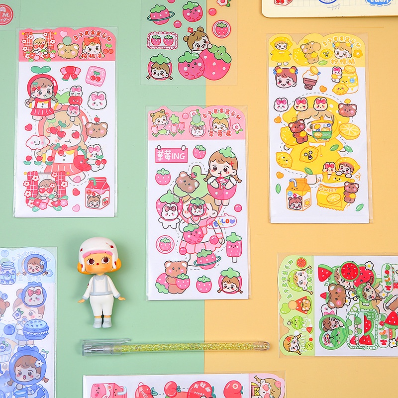Miếng dán trang trí hình cô gái dễ thương chống thấm nước