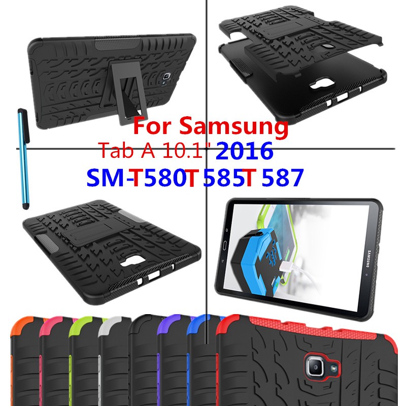 Ốp Lưng Silicone Chống Sốc Có Giá Đỡ Cho Samsung Galaxy Tab A 10.1 2016 Sm-T580 T585 T587