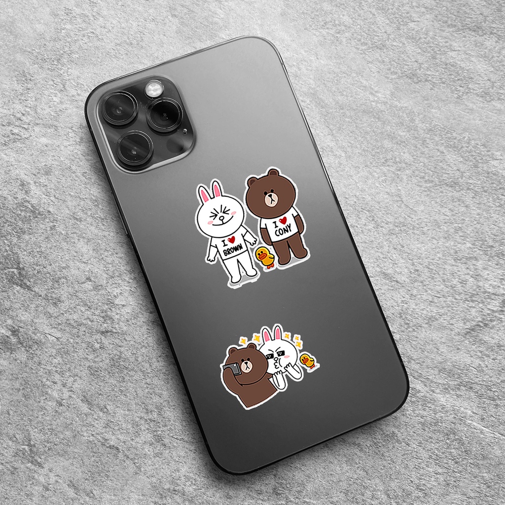 Sticker Gấu Line Chống Nước - Sticker Dán Laptop, Điện Thoại, Đàn Guitar, Mũ Bảo Hiểm, Vali