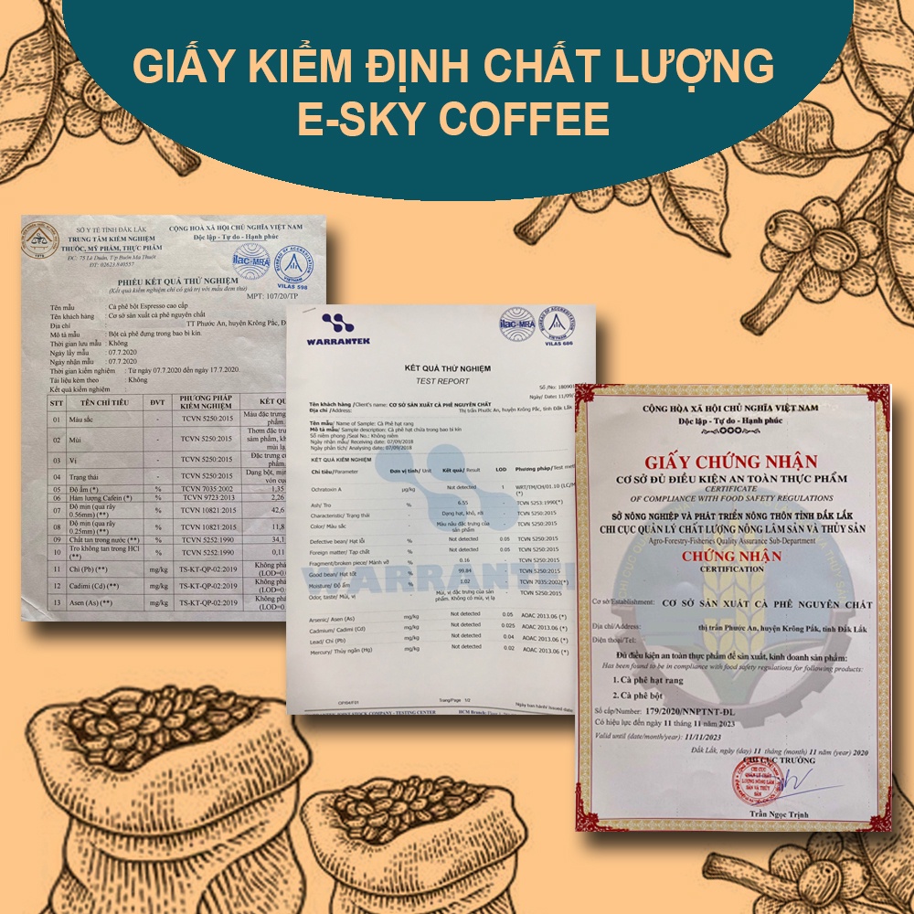 Cà phê Robusta nguyên chất 100% của E-SKY Coffee vị đắng đậm pha phin pha máy cold brew 250g | BigBuy360 - bigbuy360.vn