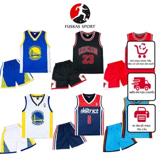 Bộ quần áo bóng rổ trẻ em chất vải mè thấm hút mồ hôi cực tốt JP01 - FusKas Sport