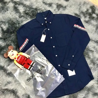 Áo sơ mi Thom brown xanh Navy vải oxford dày cao cấp